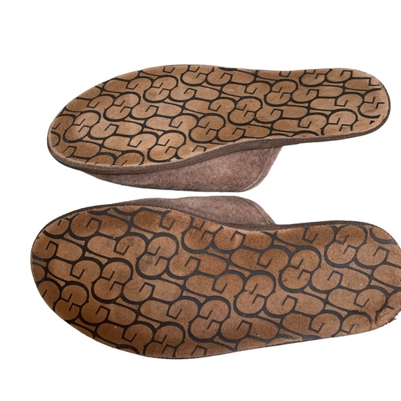 UGG Scuff Slipper Shoes Men's 10 Brown Suede Shearling Lined Comfort Sli… - Picture 9 of 10
